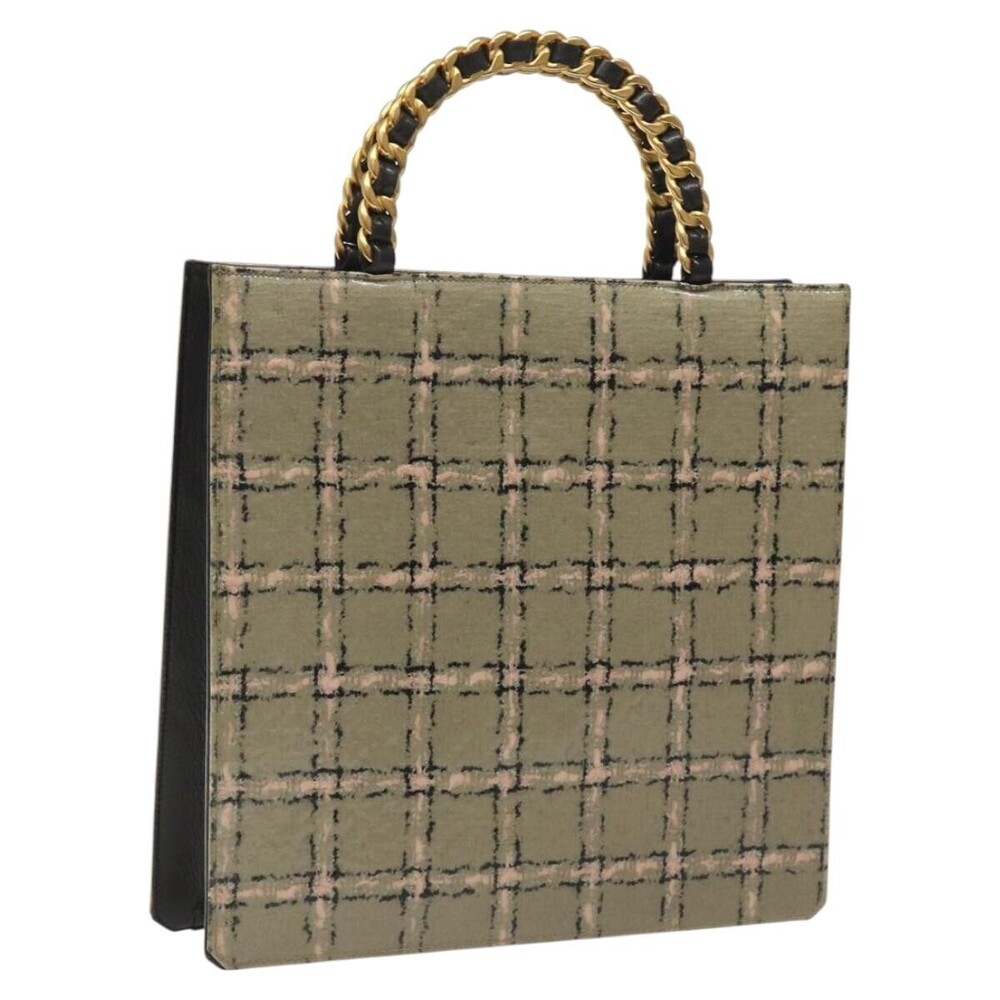 Chanel Vintage Chocolate Bar Tote Leather